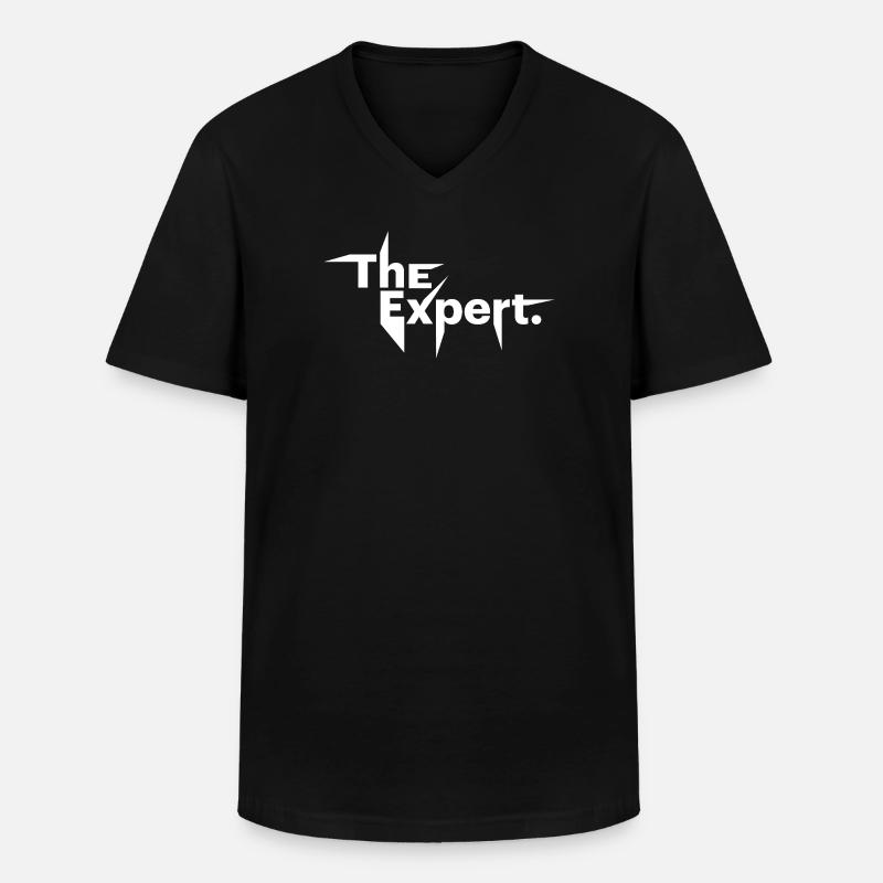 The Expert , Statement, Alleswisser - Männer-T-Shirt mit V-Ausschnitt - Schwarz