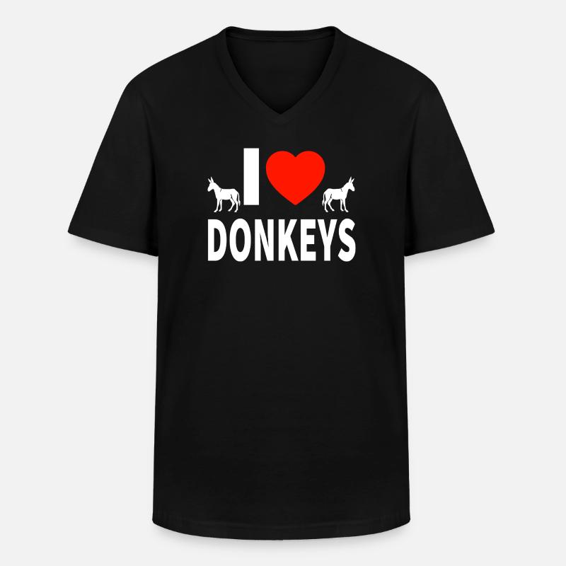 Esel - Männer-T-Shirt mit V-Ausschnitt - Schwarz