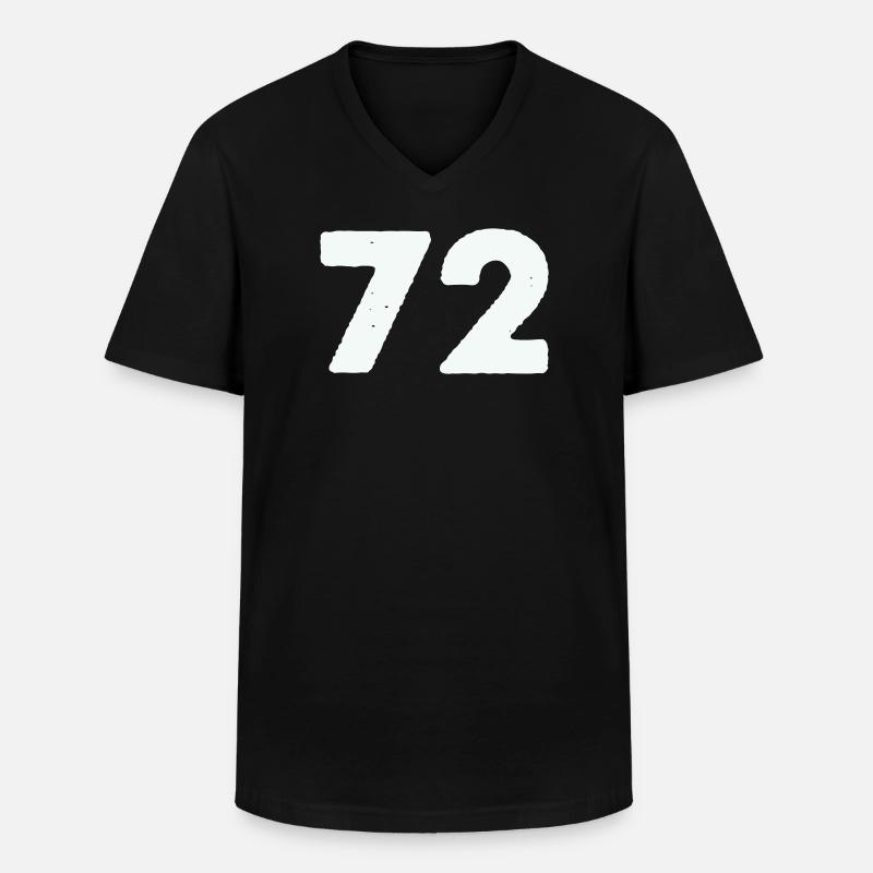 72 - Männer-T-Shirt mit V-Ausschnitt - Schwarz