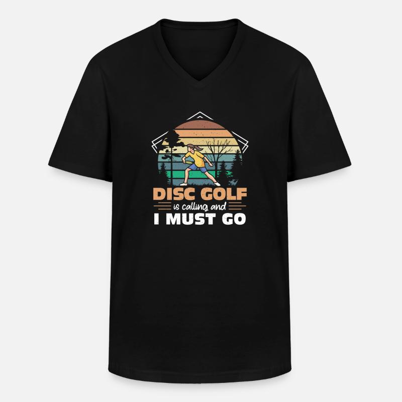 Disc Golf Geschenke Discgolf - Männer-T-Shirt mit V-Ausschnitt - Schwarz