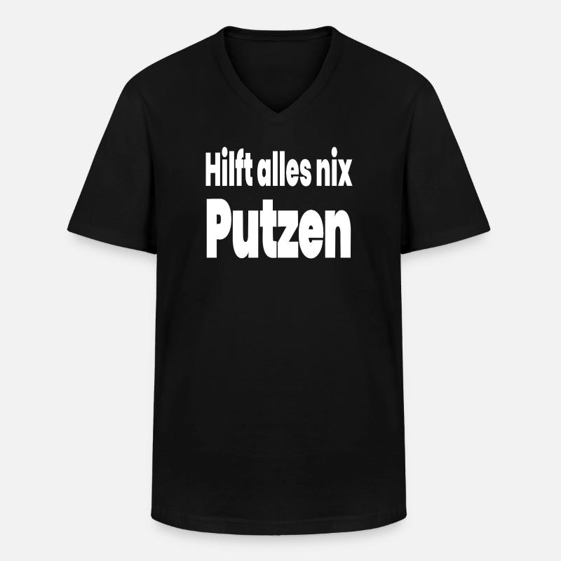 Putzen - Männer-T-Shirt mit V-Ausschnitt - Schwarz