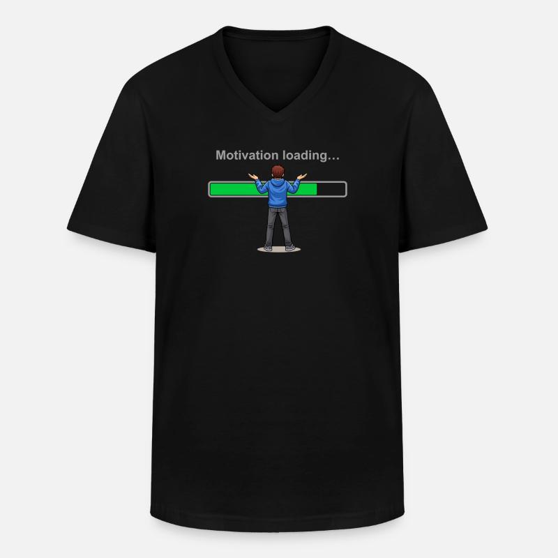 Motivationslade... Bitte warten Sie - Männer-T-Shirt mit V-Ausschnitt - Schwarz