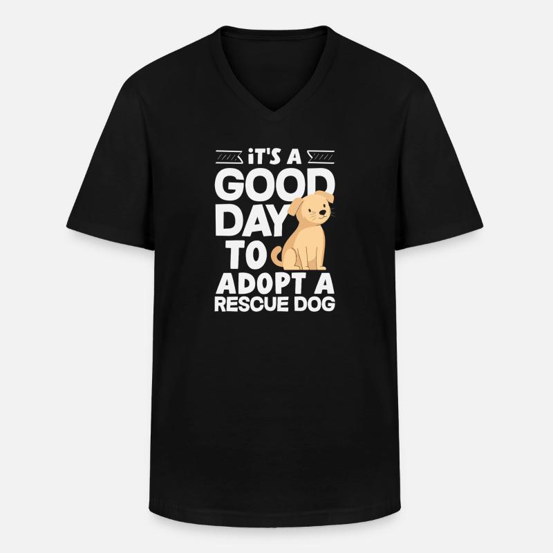Pflege Adoption Freiwilligenarbeit Tierheim Tier - Männer-T-Shirt mit V-Ausschnitt - Schwarz