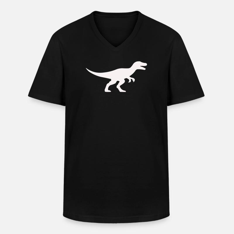 Raptor T Rex Silhouette - Men's V-Neck T-Shirt - black
