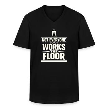 Surface de forage de forage offshore Surface de forage - T-shirt col V Homme - noir - Devant - AI Model Male 178 dark (178cm)