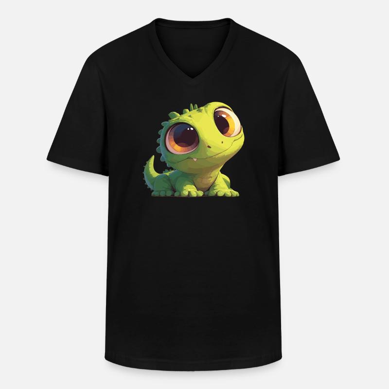 Eidechsen Eidechse - Männer-T-Shirt mit V-Ausschnitt - Schwarz