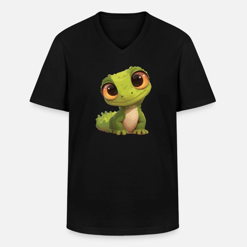 Eidechsen Eidechse - Männer-T-Shirt mit V-Ausschnitt - Schwarz