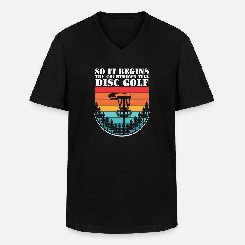 Disc Golf Geschenke Discgolf - Männer-T-Shirt mit V-Ausschnitt - Schwarz