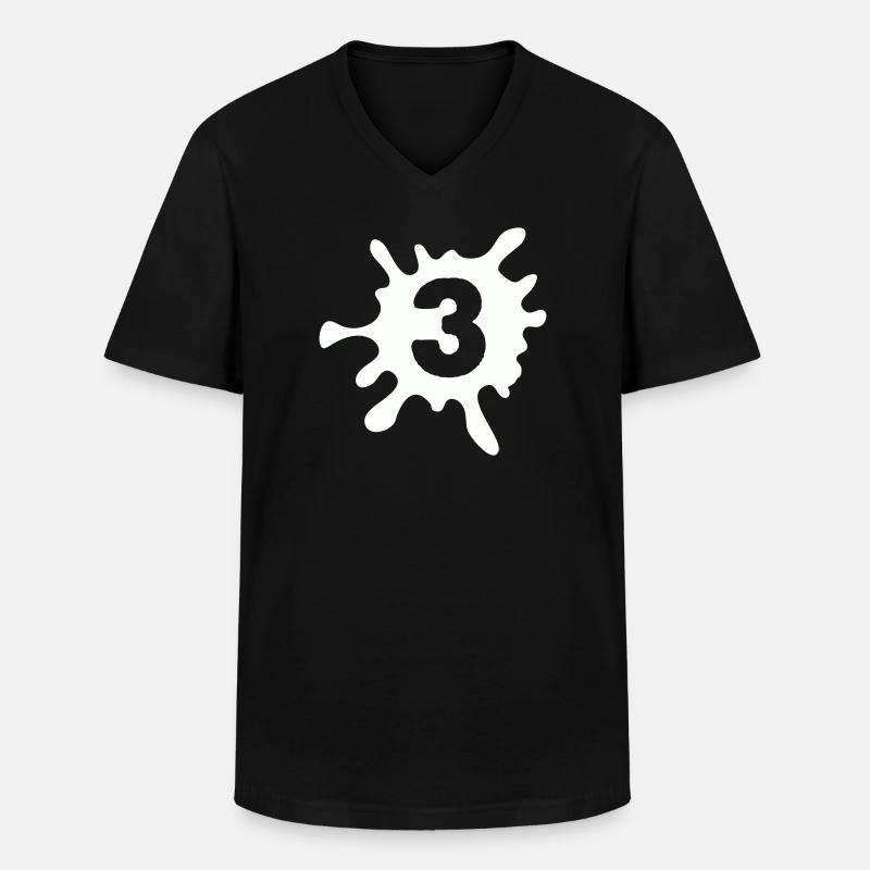 klecks_3- - Männer-T-Shirt mit V-Ausschnitt - Schwarz