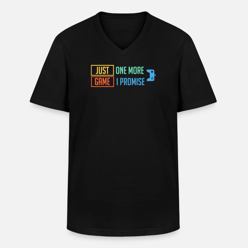 Just 1 More Game - Männer-T-Shirt mit V-Ausschnitt - Schwarz