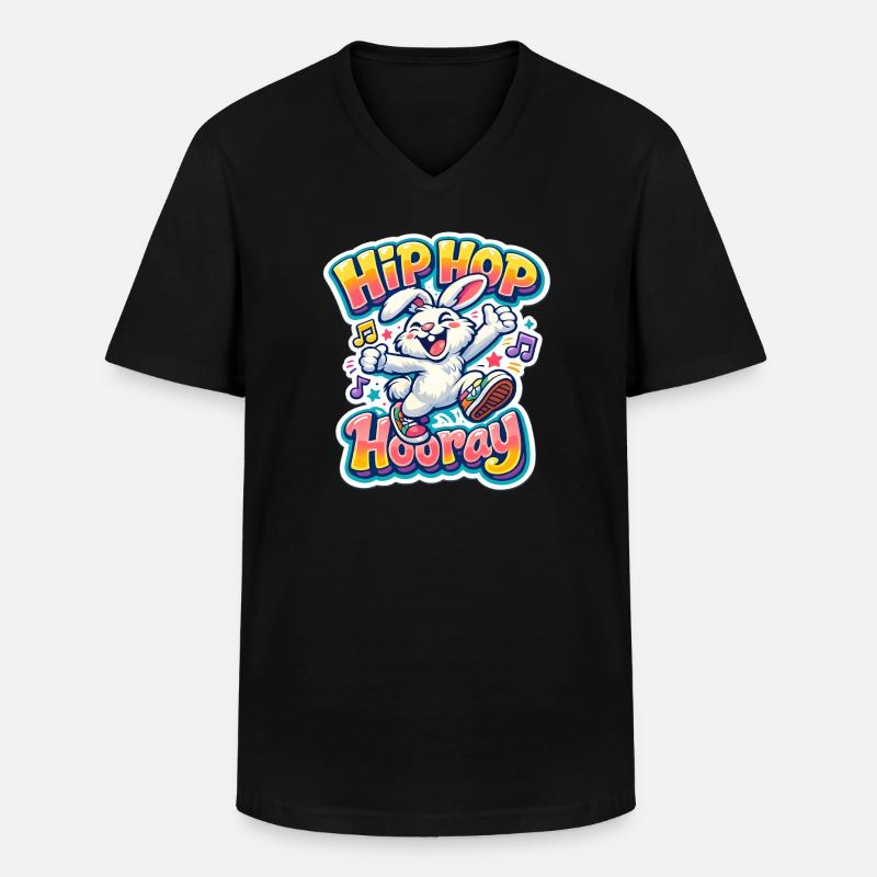 Hasenkinder - Männer-T-Shirt mit V-Ausschnitt - Schwarz