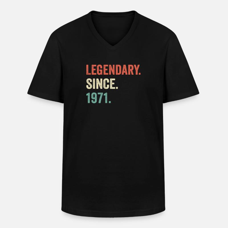 legendär seit 1971 - Männer-T-Shirt mit V-Ausschnitt - Schwarz