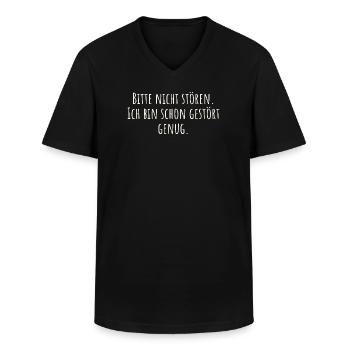 Merci de ne pas déranger. Je suis déjà assez perturbé comme ça. - T-shirt col V Homme - noir - Devant - AI Model Male 178 dark (178cm)