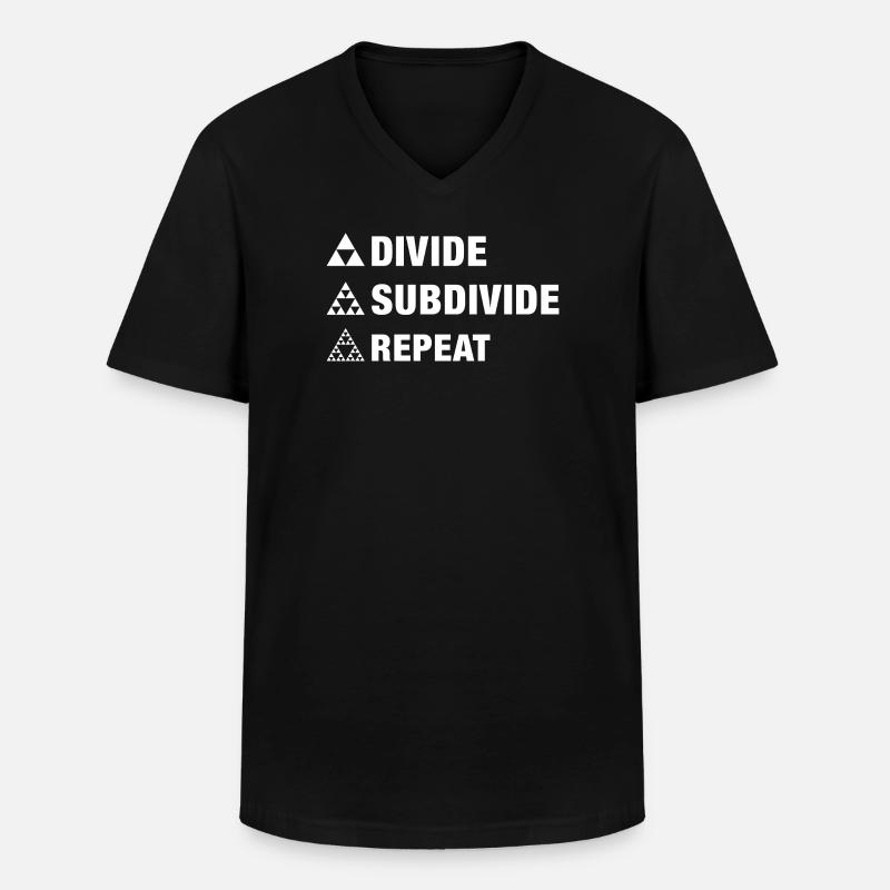 Dreieck Fraktal Geometrie Divide Subdivide Repeat - Männer-T-Shirt mit V-Ausschnitt - Schwarz