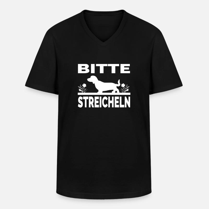 Dackel - Männer-T-Shirt mit V-Ausschnitt - Schwarz