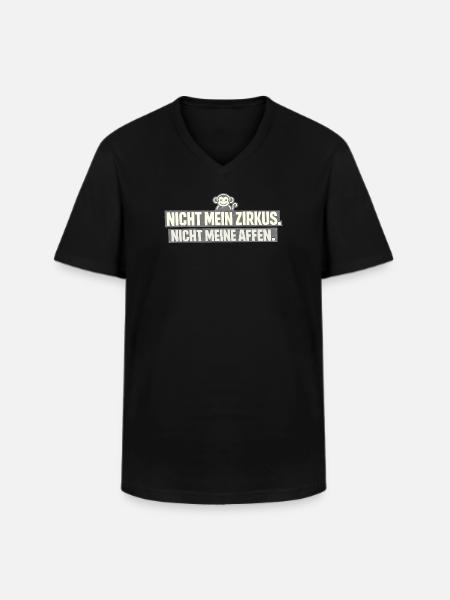 Pas mon cirque, pas mes singes - T-shirt col V Homme - noir