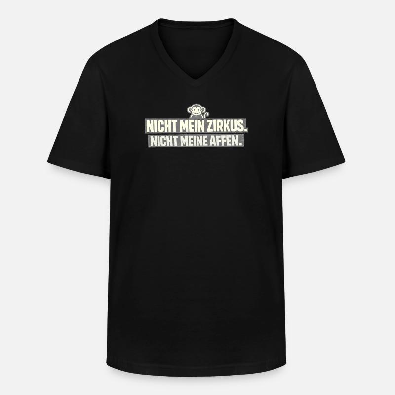 Pas mon cirque, pas mes singes - T-shirt col V Homme - noir