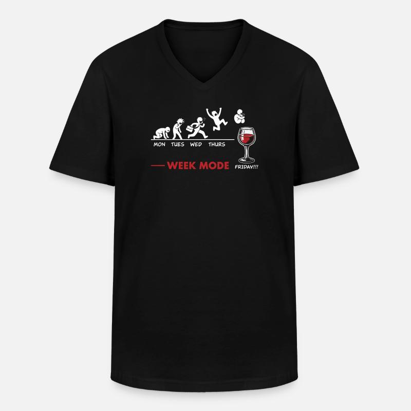 Vive le Weekend-end – Humor Vin - Männer-T-Shirt mit V-Ausschnitt - Schwarz