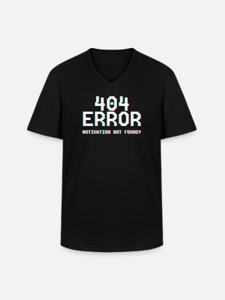 404 Fehler Motiv Glitch-Design - Männer-T-Shirt mit V-Ausschnitt - Schwarz