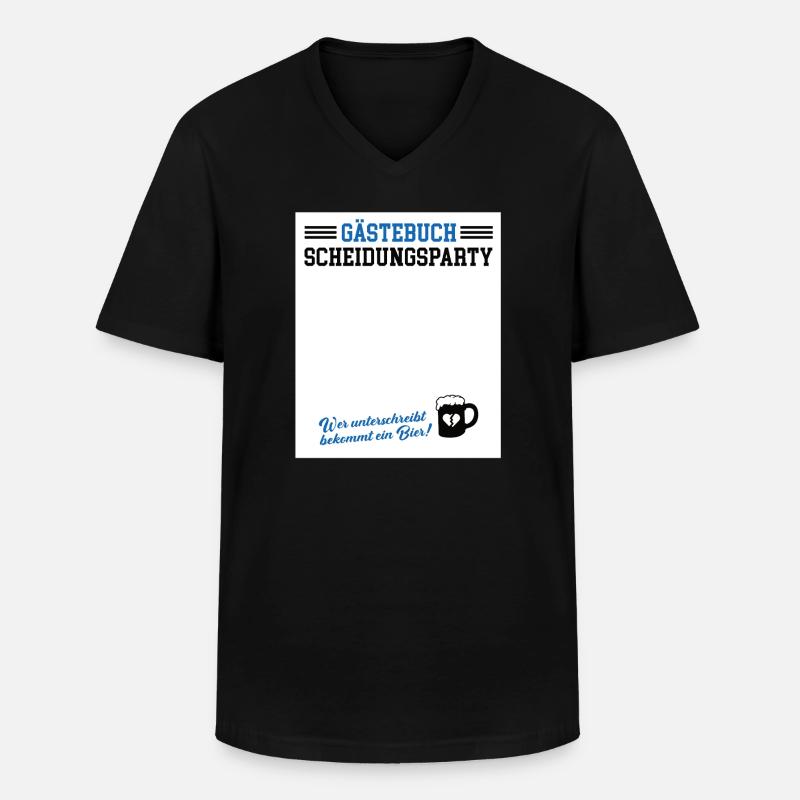 Gästebuch Scheidungsparty Geschieden Scheidung - Männer-T-Shirt mit V-Ausschnitt - Schwarz