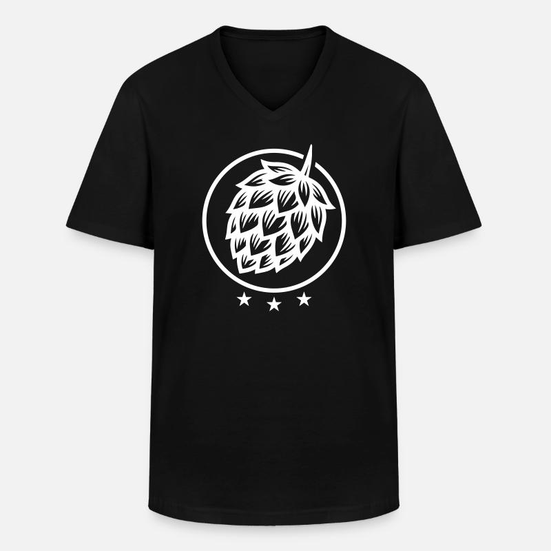 Hopfen Gerste - Männer-T-Shirt mit V-Ausschnitt - Schwarz