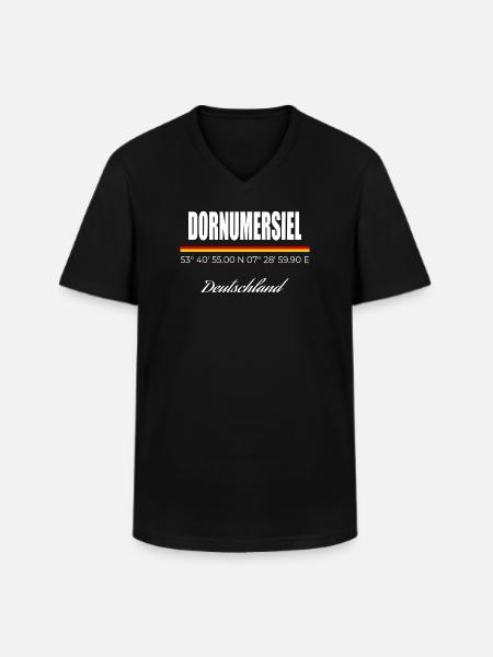 Dornumersiel - Männer-T-Shirt mit V-Ausschnitt - Schwarz