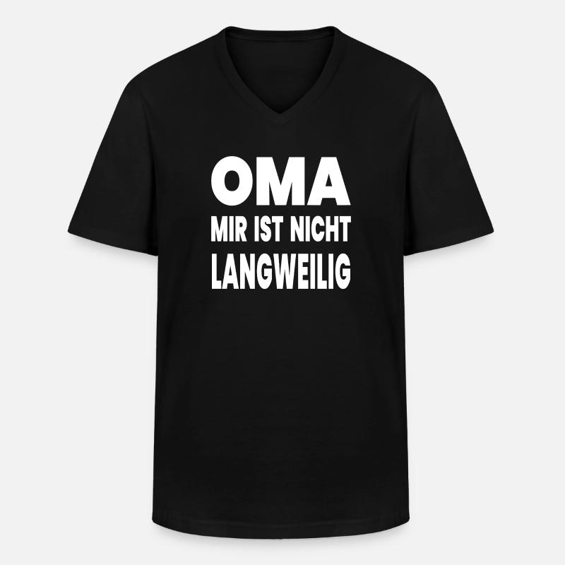 Oma - Männer-T-Shirt mit V-Ausschnitt - Schwarz