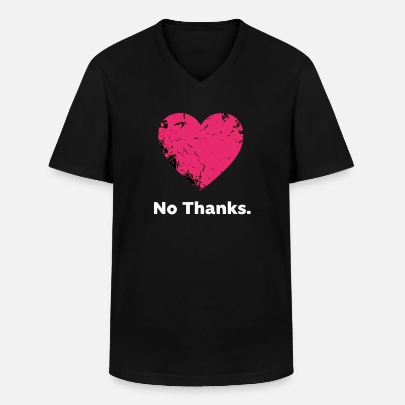 No, grazie, cuore - Maglietta da uomo classica con scollo a V - nero