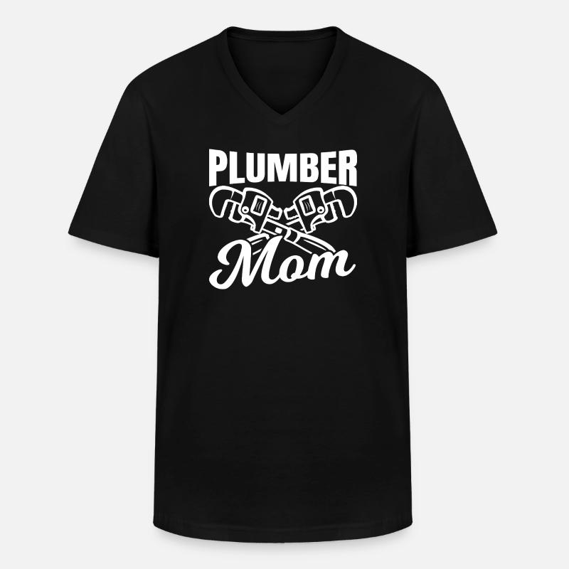 Klempner Mama - Männer-T-Shirt mit V-Ausschnitt - Schwarz
