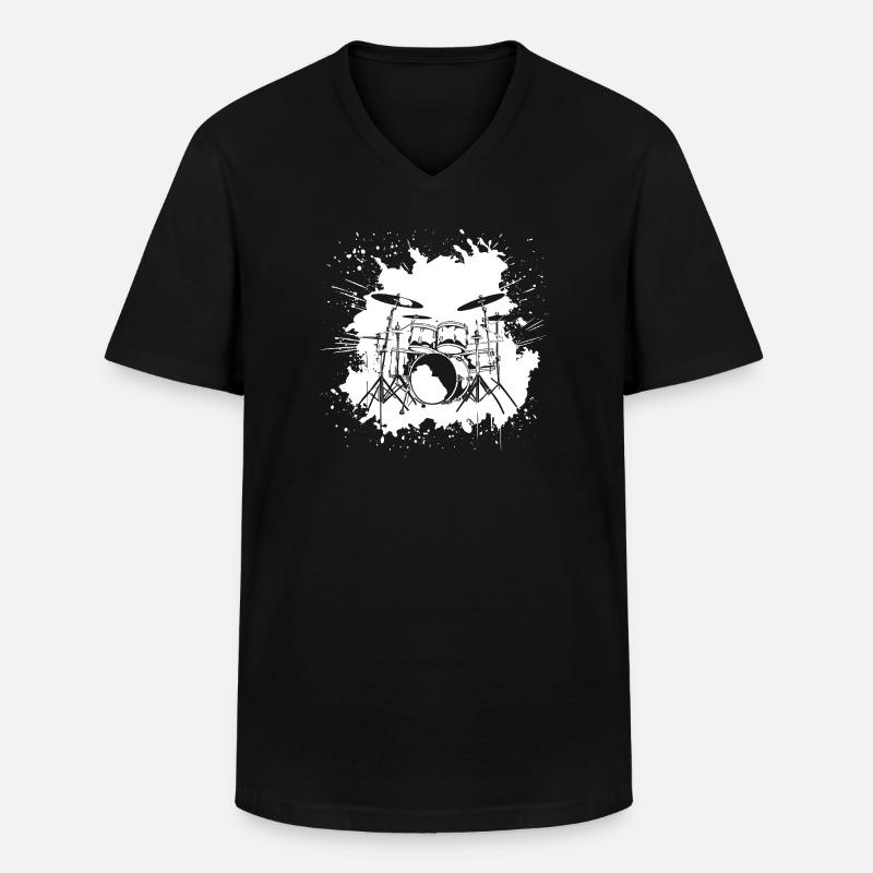 percussion - Men's V-Neck T-Shirt - black