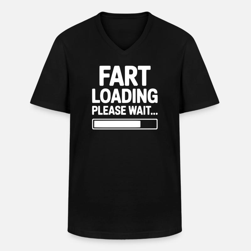 Fart Loading Please Wait... - Men's V-Neck T-Shirt - black