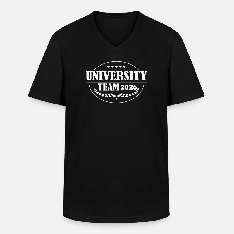 Universität Team 2026 Emblem - Männer-T-Shirt mit V-Ausschnitt - Schwarz