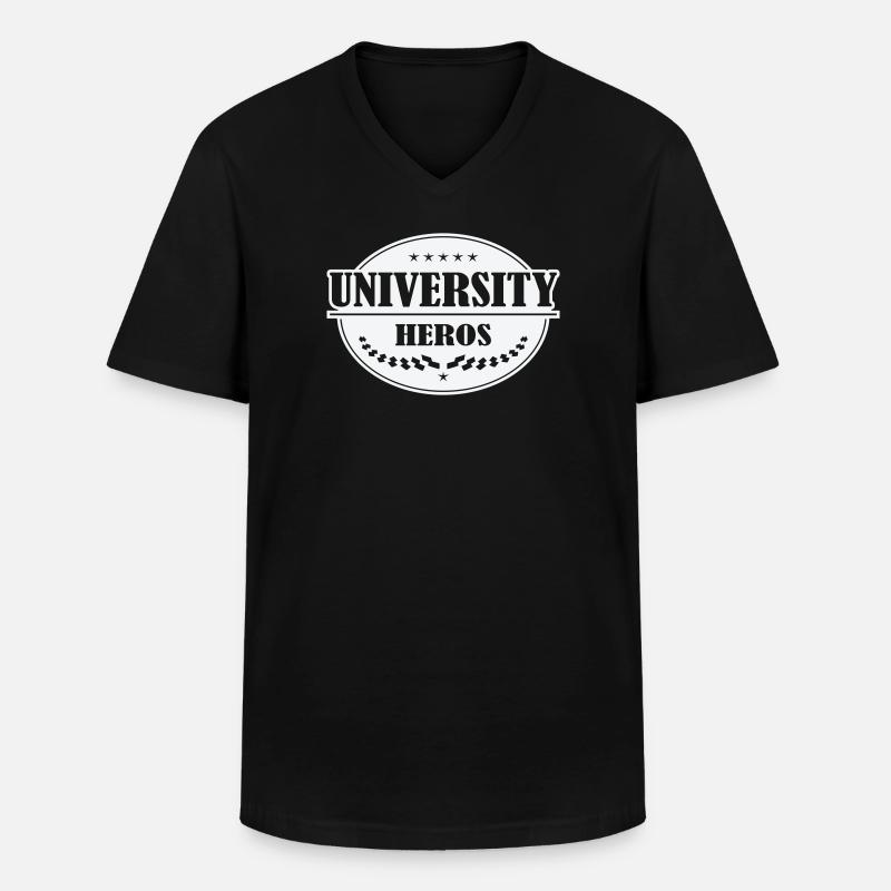Unihelden Abzeichen - Männer-T-Shirt mit V-Ausschnitt - Schwarz
