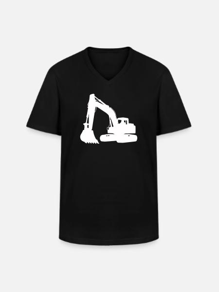 Bagger Silhouette für Baudesign - Männer-T-Shirt mit V-Ausschnitt - Schwarz