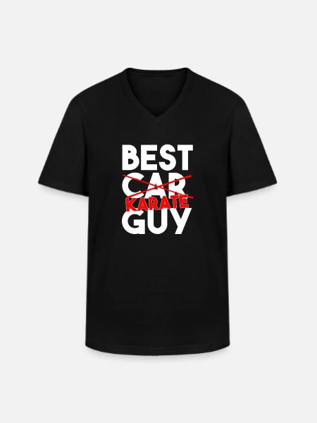 Karate Herzschlag Puls Kampfsport-Silhouette - Männer-T-Shirt mit V-Ausschnitt - Schwarz