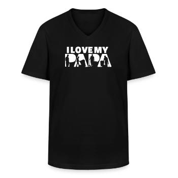 Papa Recycling-Sammler-Abfallmanagement-Kunst - Männer-T-Shirt mit V-Ausschnitt - Schwarz - Vorne - AI Model Male 178 dark (178cm)
