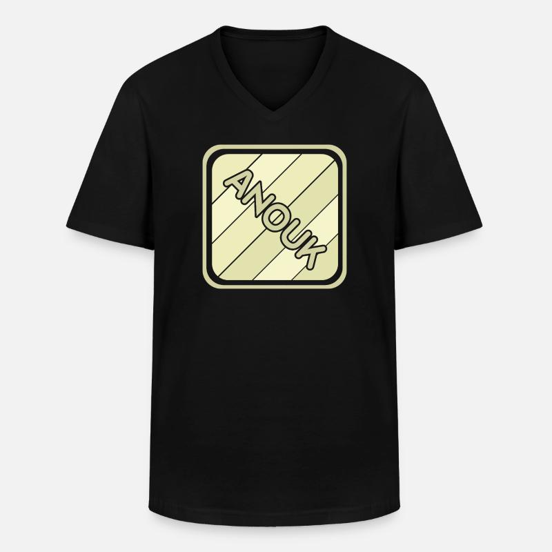 Anouk - Männer-T-Shirt mit V-Ausschnitt - Schwarz