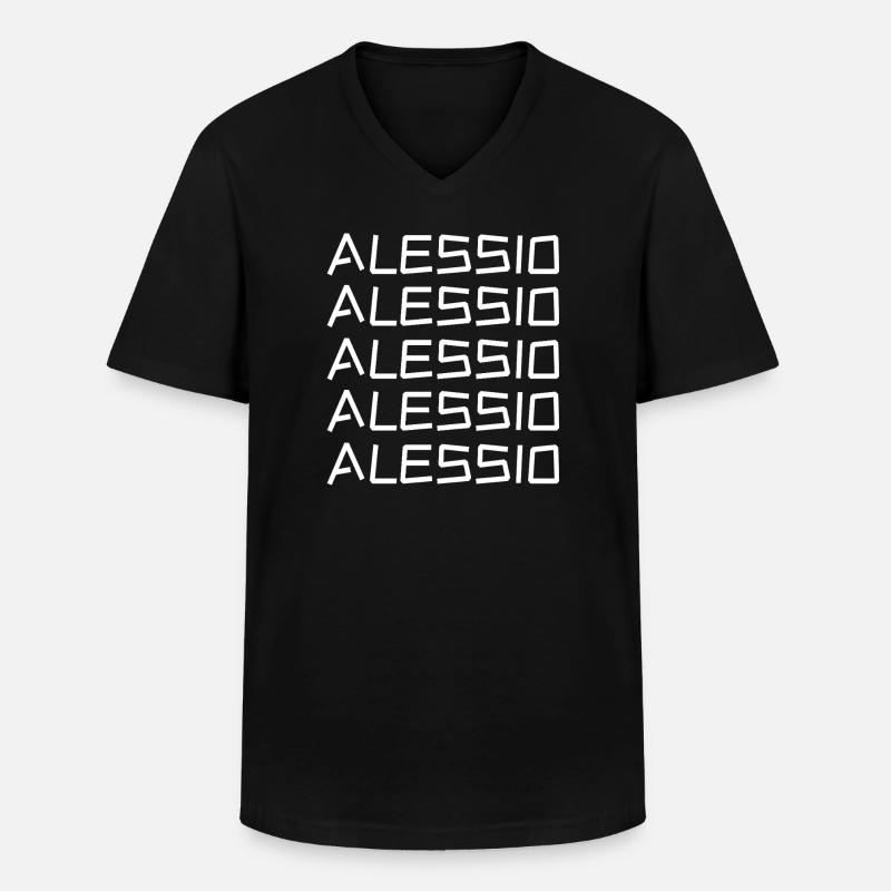 JGA Alessio - Männer-T-Shirt mit V-Ausschnitt - Schwarz