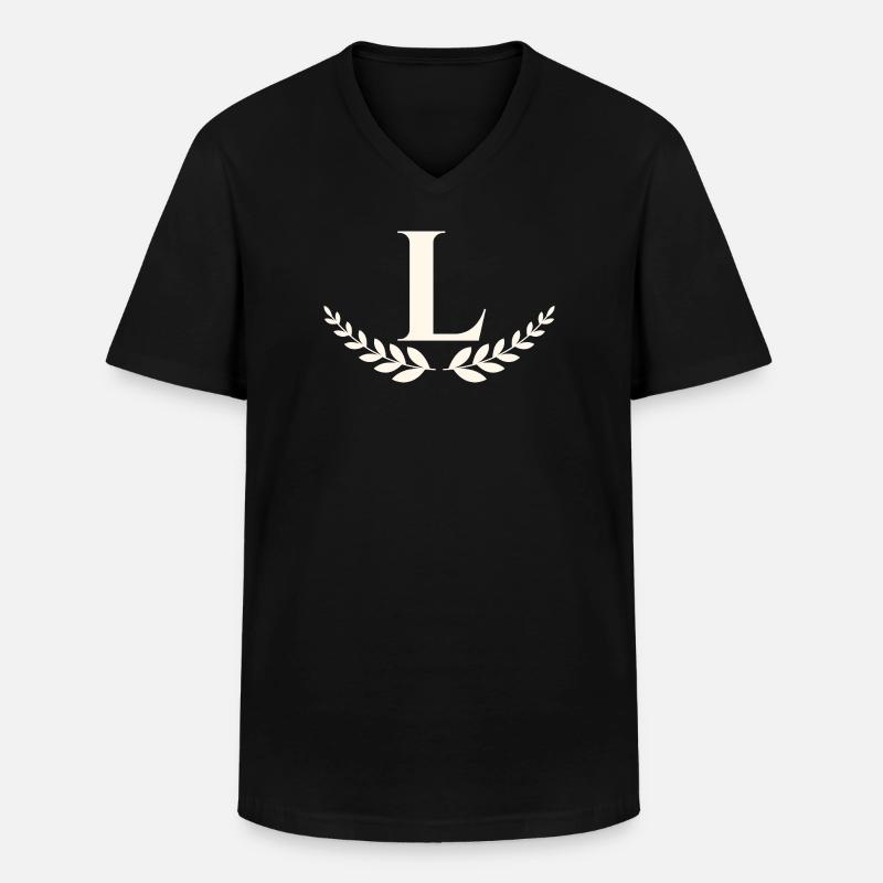 L - Männer-T-Shirt mit V-Ausschnitt - Schwarz