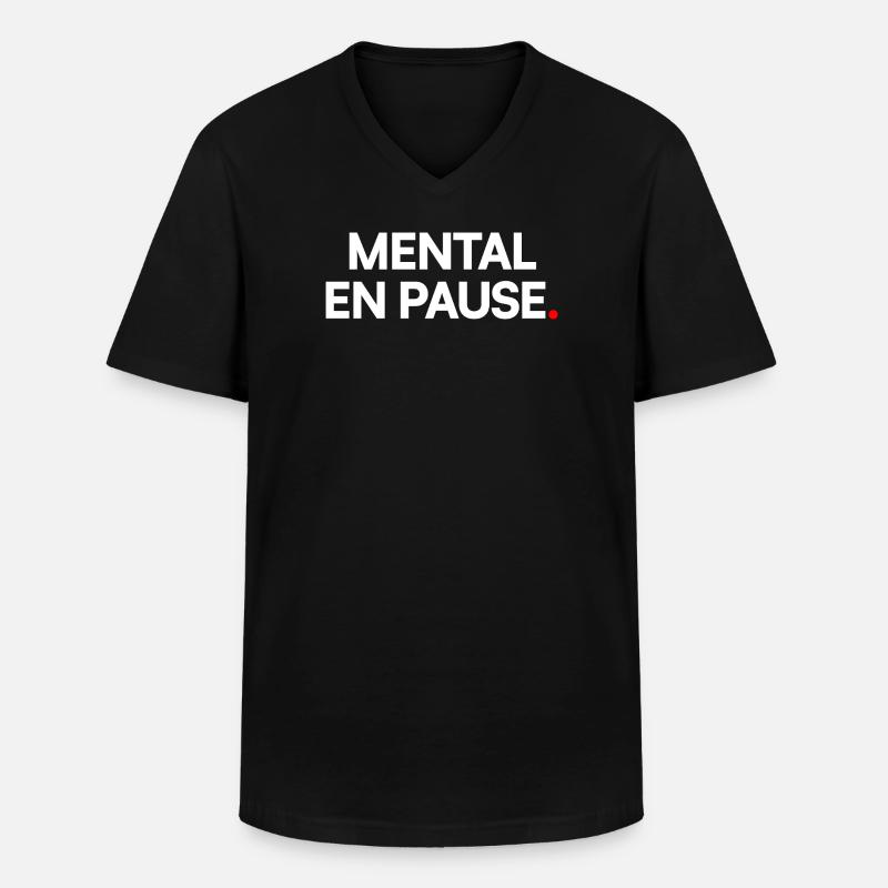 Mentale Pause - Männer-T-Shirt mit V-Ausschnitt - Schwarz