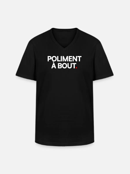 Poliment à bout - T-shirt col V Homme - noir