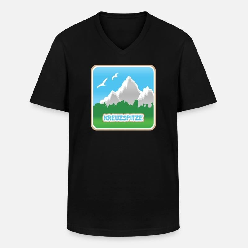 Kreuzspitze - Männer-T-Shirt mit V-Ausschnitt - Schwarz