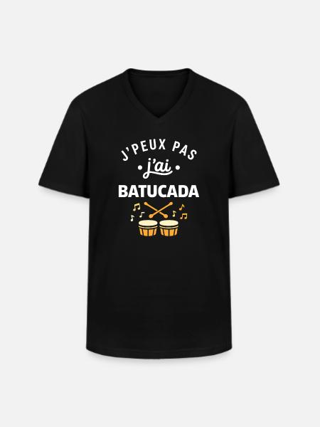 J'peux pas j'ai Batucada  - T-shirt col V Homme - noir
