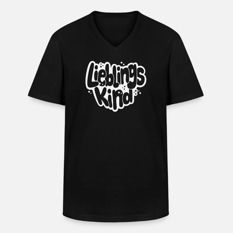 Lieblingskind Bubblige Schrift - Männer-T-Shirt mit V-Ausschnitt - Schwarz