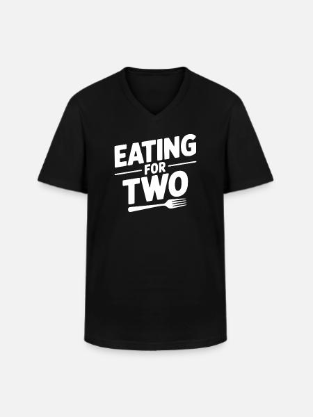 Eating for Two - Men's V-Neck T-Shirt - black