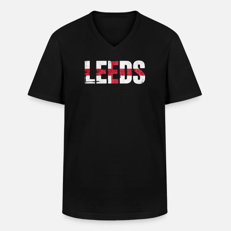 Leeds England - Männer-T-Shirt mit V-Ausschnitt - Schwarz