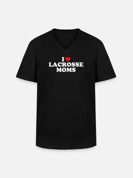 I Love Lacrosse Moms - Men's V-Neck T-Shirt - black