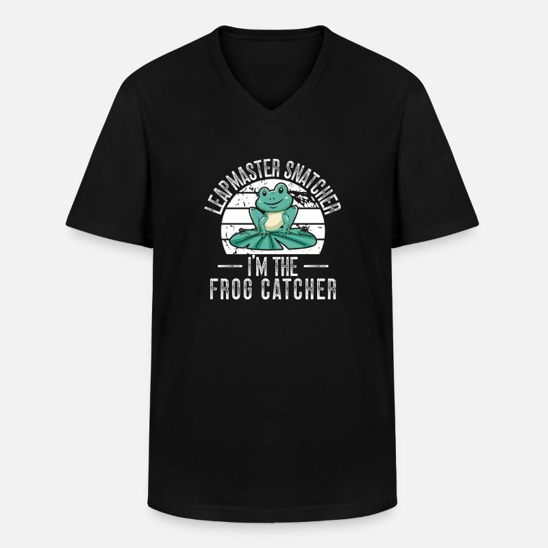 Frog Catcher Leapmaster Snatcher Frog - Männer-T-Shirt mit V-Ausschnitt - Schwarz