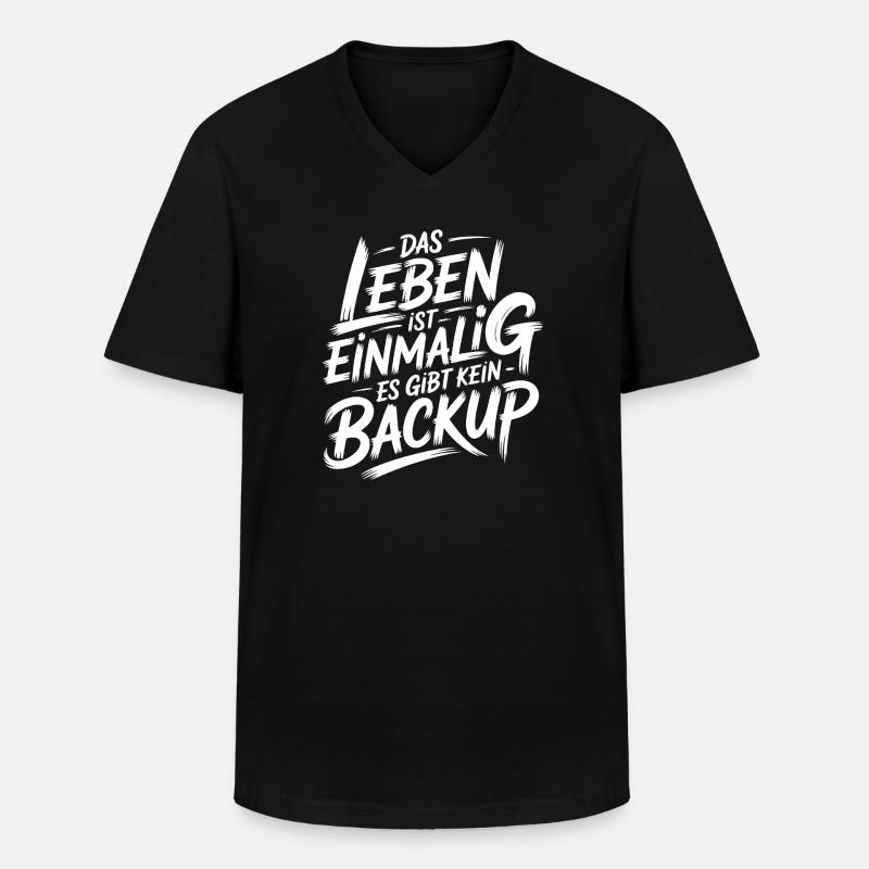 Leben ohne Backup - Männer-T-Shirt mit V-Ausschnitt - Schwarz