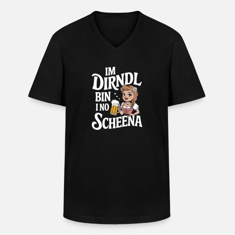 Dirndl Bierfest Charm - Männer-T-Shirt mit V-Ausschnitt - Schwarz